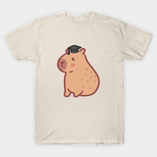 cute capybara wearing a graduation cap T-Shirt